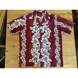 JADE FASHIONS RED HAWAIIAN S/S XL Floral